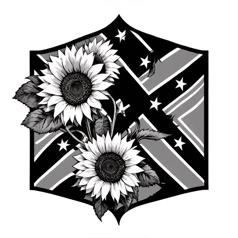 Confederate Flag Sunflowers Wrapped