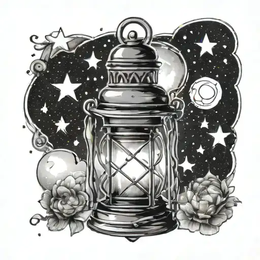 Lantern With Galaxy Filled With Stars