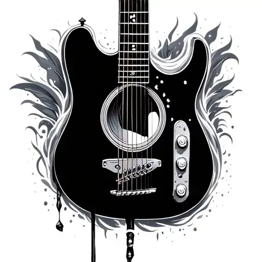 Guitar Sound Hole And Strings