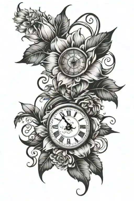 Clock With Flower