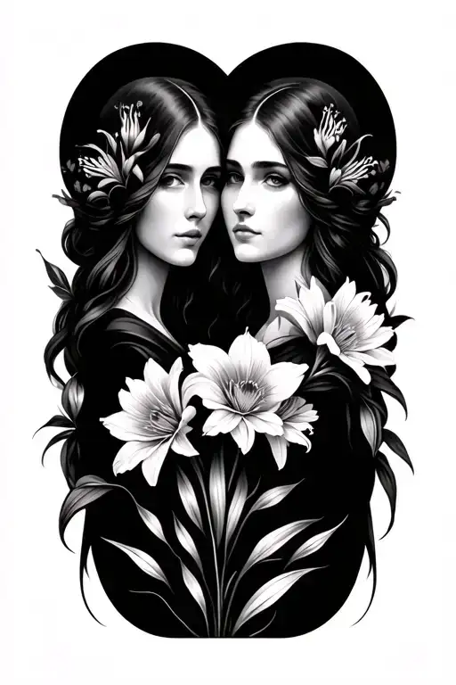 Sisters Keeper With Gladiolus And Aster Flowers