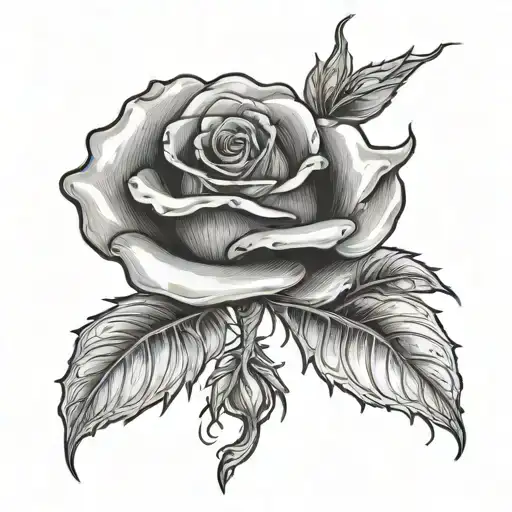 A Rose Burning In Flames