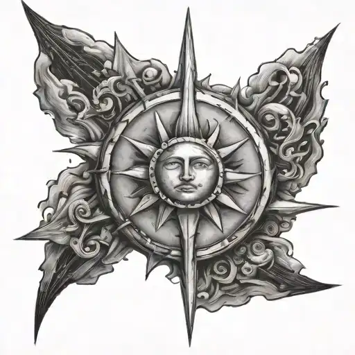 A Sun Trespassed By A Spear Piercing