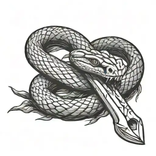 Knife With Snake