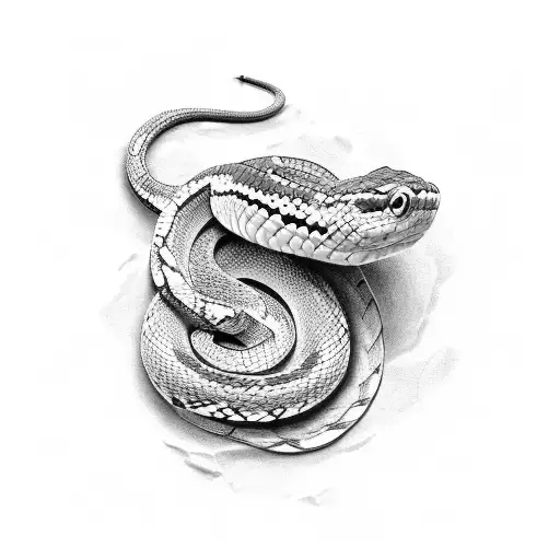 A Black And Grey Portrait Of A Snake Shedding Its Skin