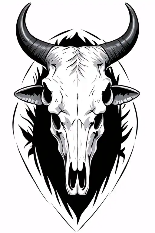 Side View Of A Bull Skull
