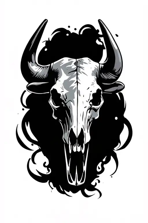 Side View Of A Bull Skull