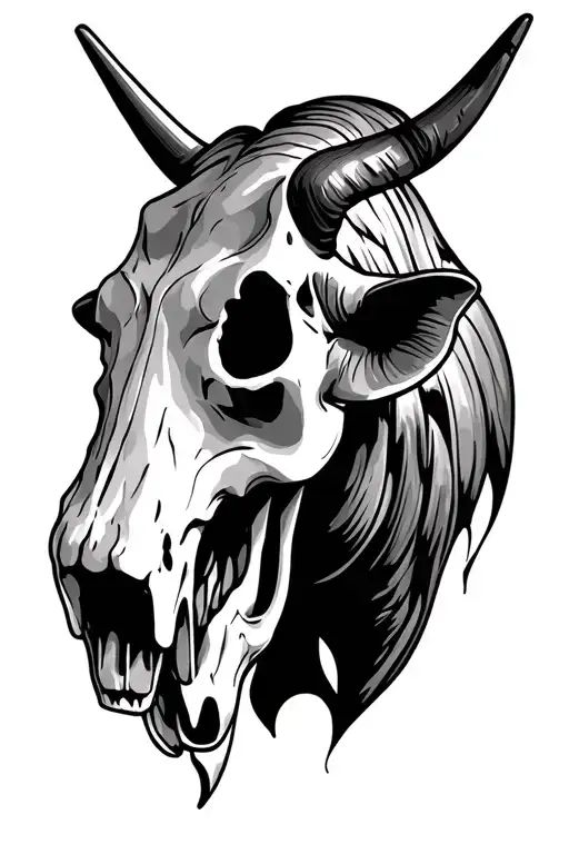 Side View Of A Bull Skull