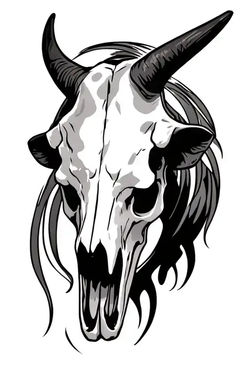 Side View Of A Bull Skull