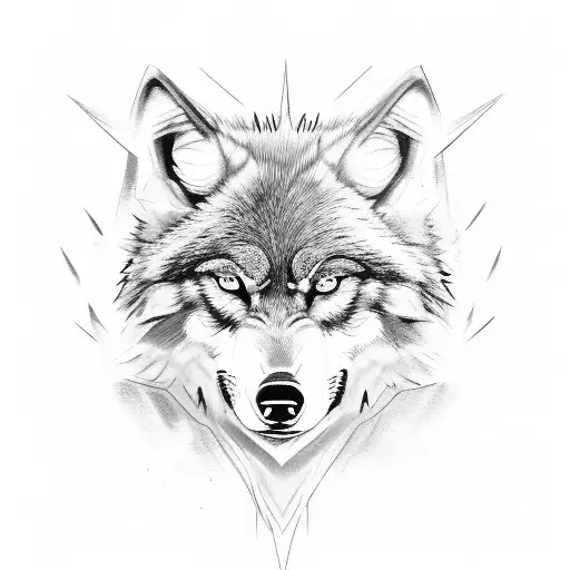 Fierce Wolf With Blue Eyes