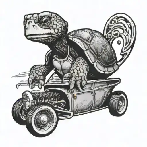 Turtle Driving A 1955 Hot Rod Truck
