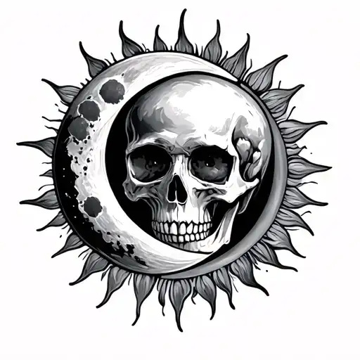 Skull And The Moon And Sun