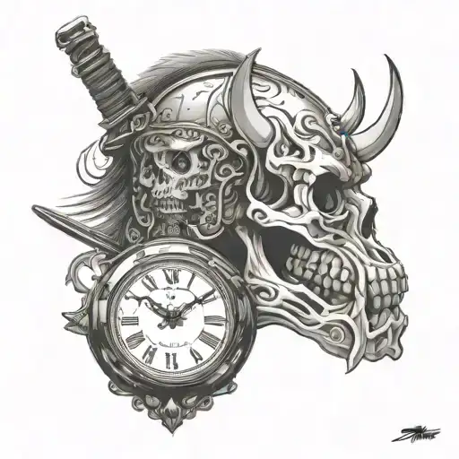 Skull Clock Samurai Nike Air Max