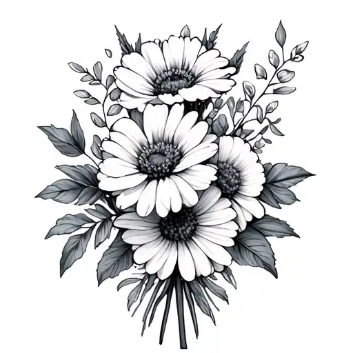 August September March Birth Flower Bouquet