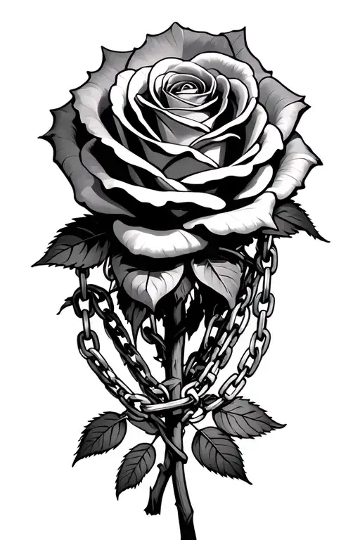 Roses With Chains Holding Them Down