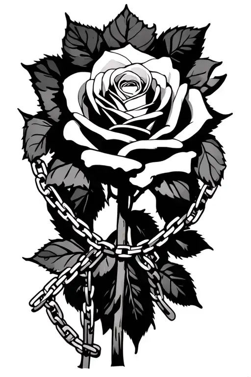 Roses With Chains Holding Them Down