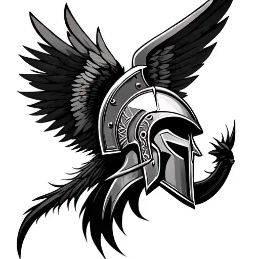 Spartan Warrior Wings Protecting