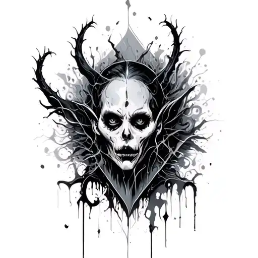 Dark Creepy Abstract Black Ignorant Patchwork