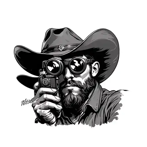 Cowboy Holding A Set Of Night Vision Goggles