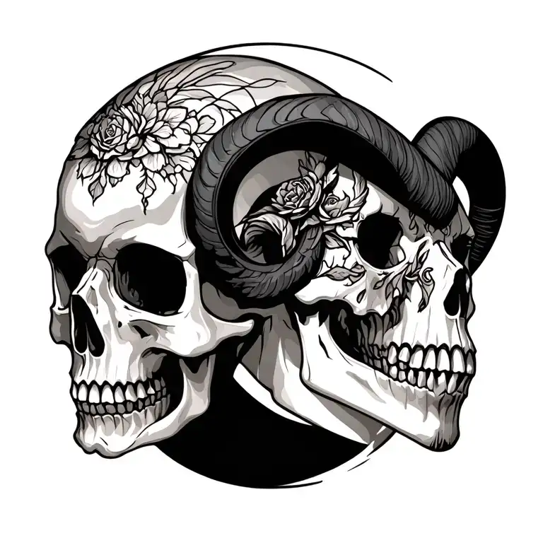 Virgo And Aries Skull