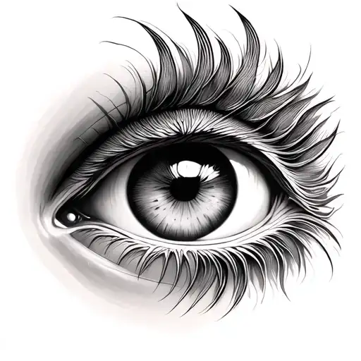 Human Eye Looking In The Peacock Intertwined