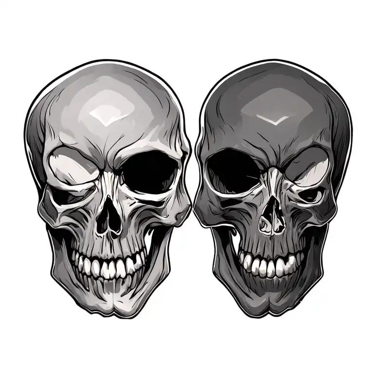 Skulls Facing Each Other