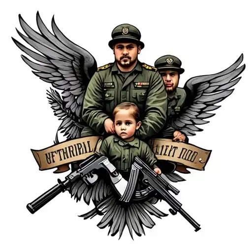 Family Military History Inspired Tattoo Featuring