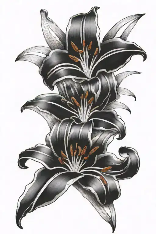 Lily With Chaotic Lines From It