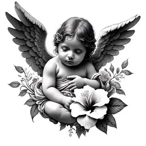 Baby Angel Disappointed And Money Roses Mayflowers Hibiscus