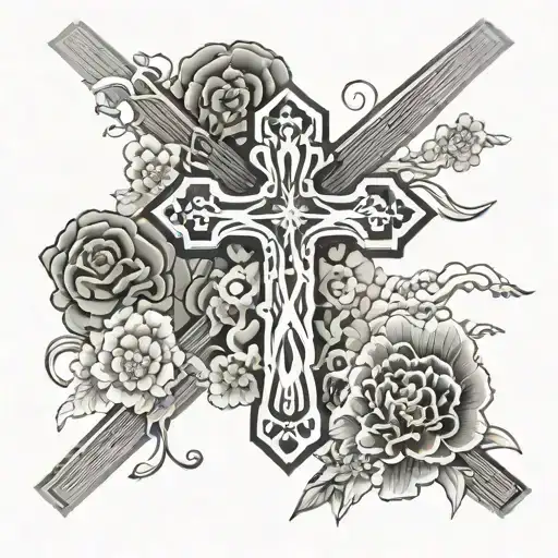 Cross With Japanese Background