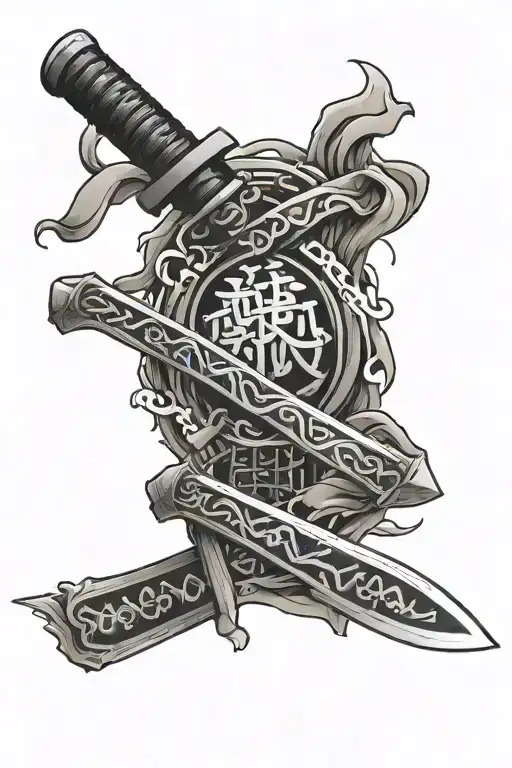 Katana Sword With Kanji Symbol