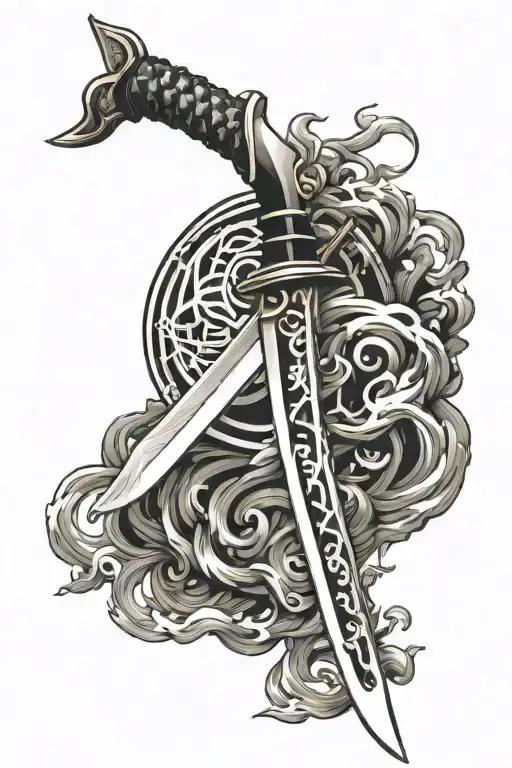 Katana Sword With Kanji Symbol