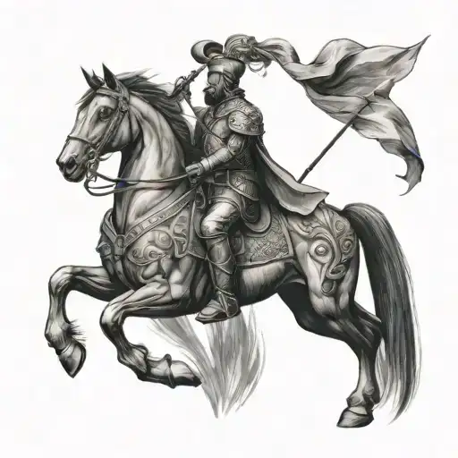 Georgian Warrior On Horse