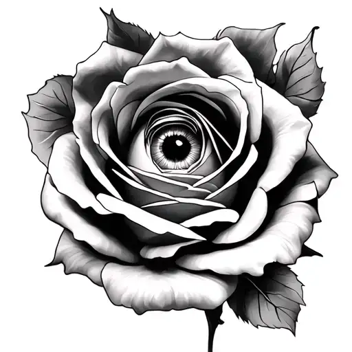 Rose And Eye Portrait