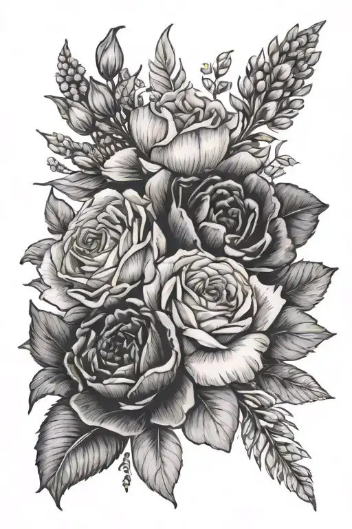 February Birth Flowers Wrapped