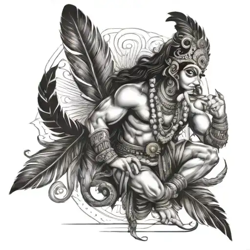 Hanuman Gada Krishna Feather