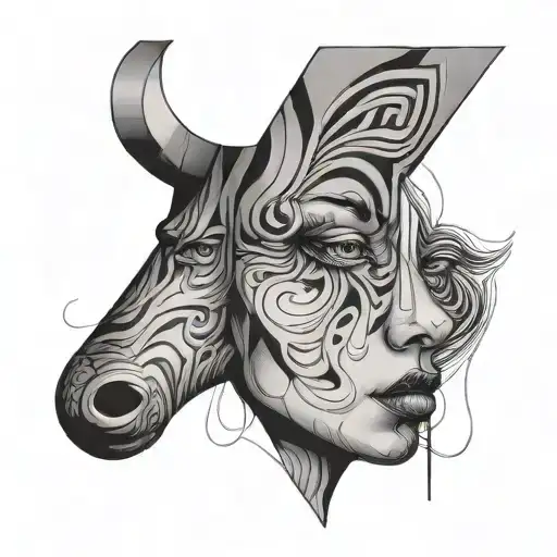 Fine Line Abstract Face