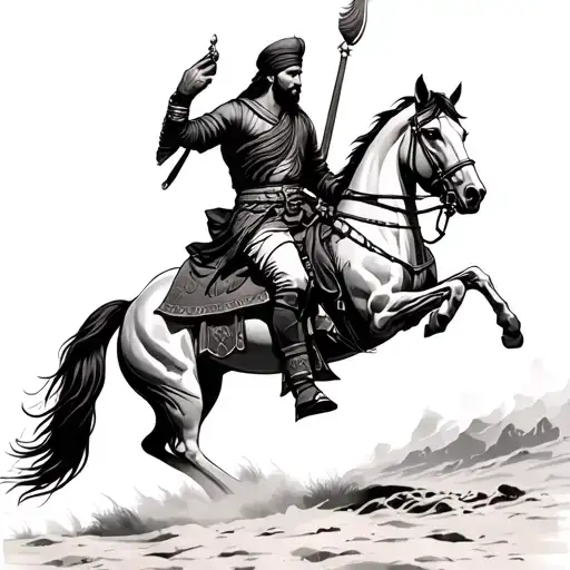 The Warrior At Bottom I Would Like A Sikh Warrior On Horse