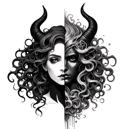 Half Medusa Half Malificent