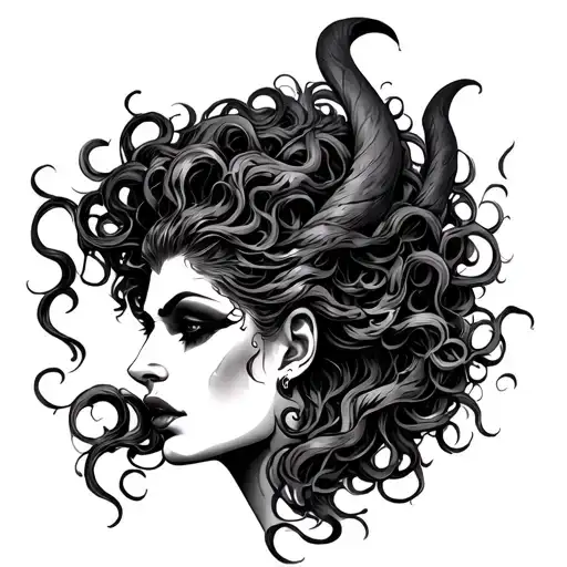 Half Medusa Half Malificent