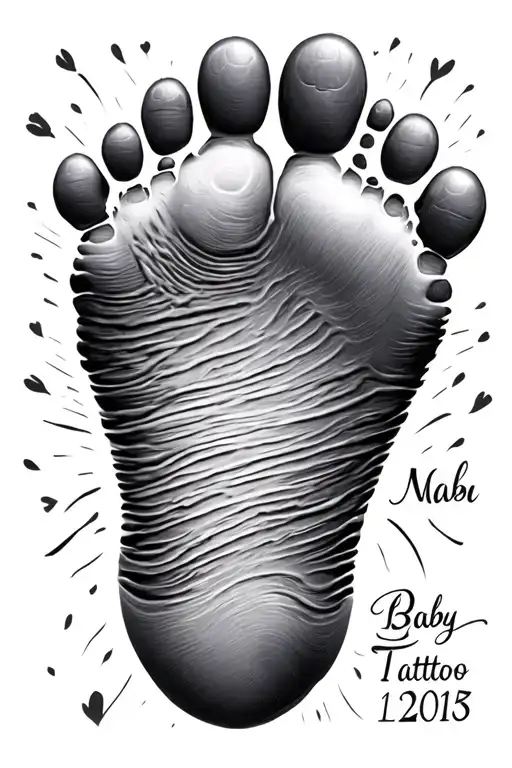 Baby Footprint With Name And Date