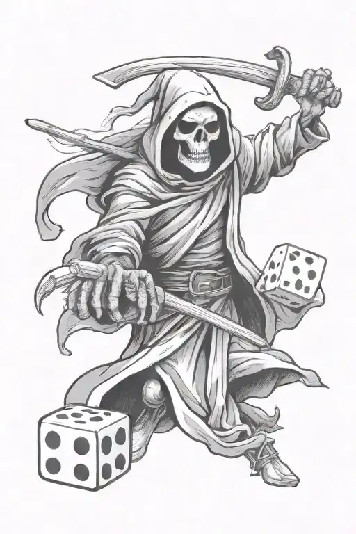 Grim Reaper Rolling Dice Rolling