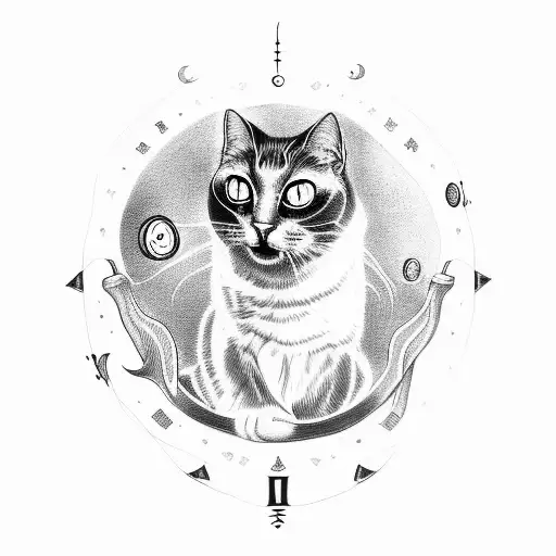 Black Cat With Ouija Board