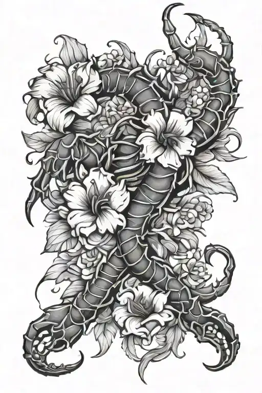Scorpio With Flowers