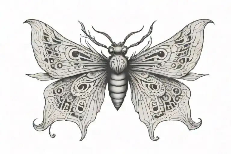 Moth With Wings Spread