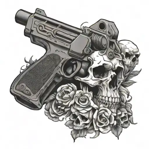 Gun And Skull Wearing
