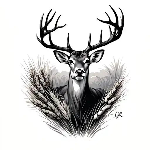 Deer And Wheat