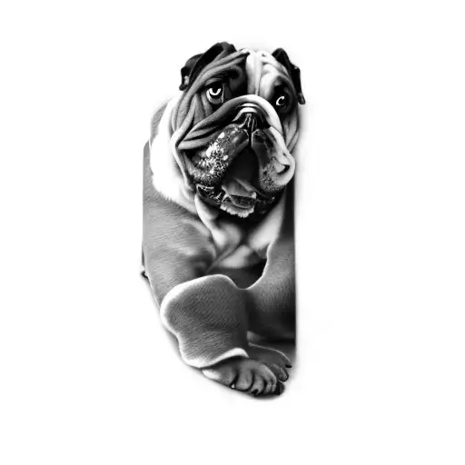 A Bulldog On A Black Background