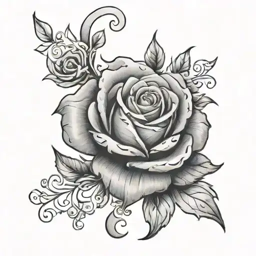Names Roses Scroll Sleeve