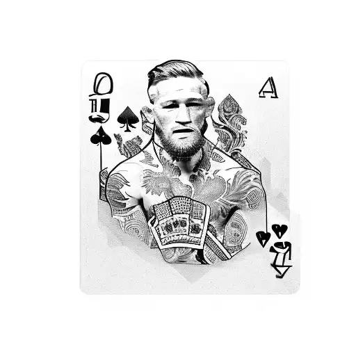 One Poker Card With Conor Mcgregor In The Middle And In Two Corners The Portrait Of Vincent Van Gogh
